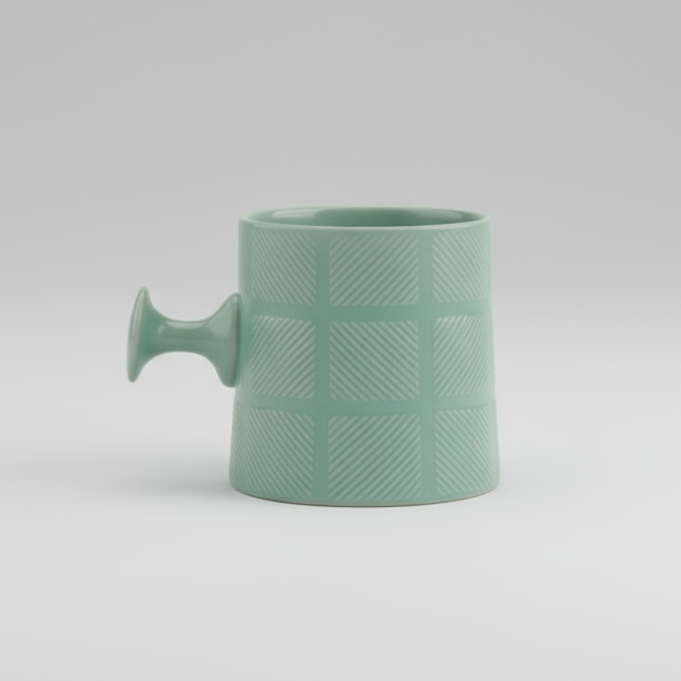 JCPL Bold Checkmate Milk & Coffee Mugs, 1 Pcs, Teal