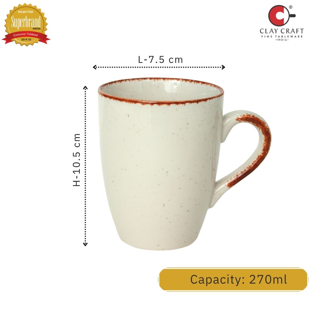 JCPL Porcelain Coffee Mug for Home, Office & Gifting, Matte Finish, 270 ml (1Pcs)