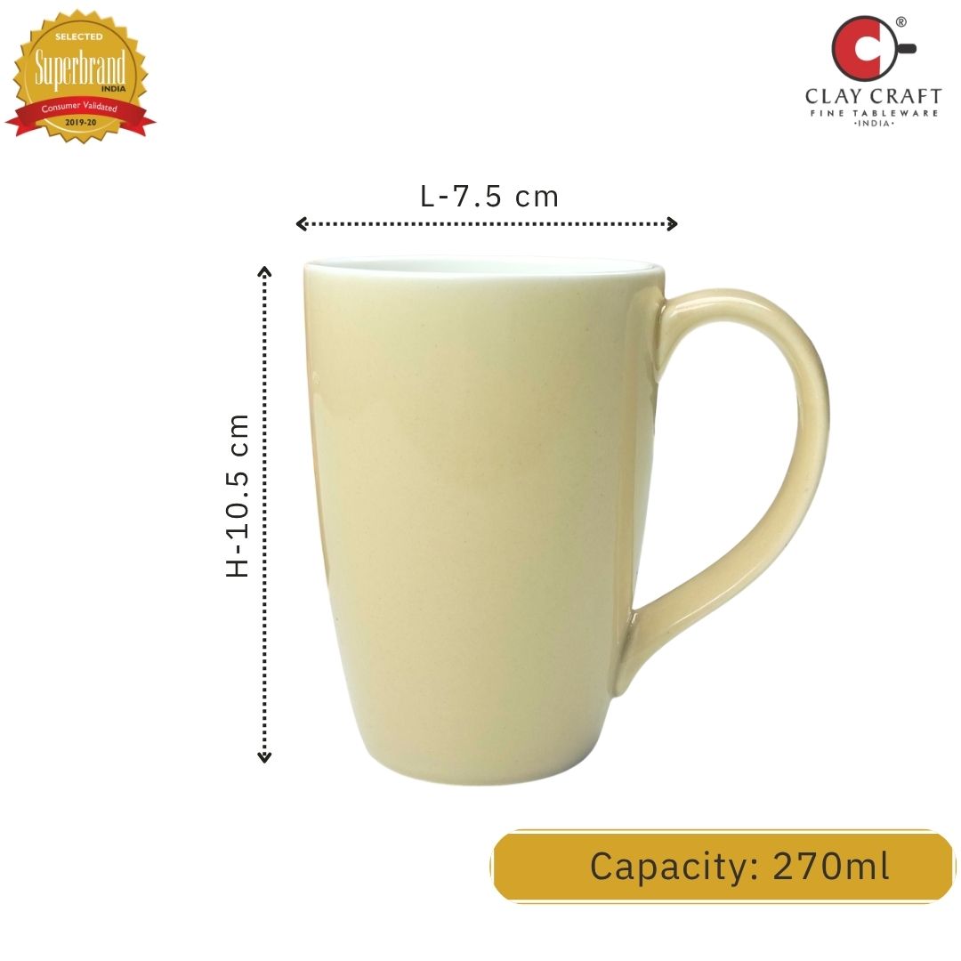 JCPL Porcelain Coffee Mug Textures Aroma Glossy Finish Mugs for Home, Office & Gifting, 270 ml, (1Pcs)