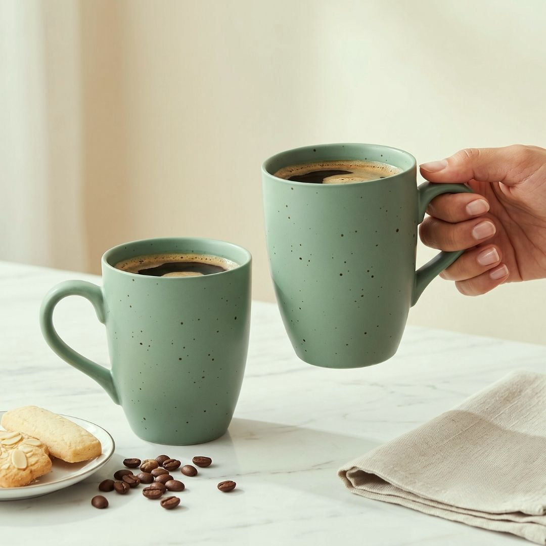 JCPL Porcelain Coffee Mug (Set of 2) Matte Finish Mug for Home, Office & Gifting, 270 ml