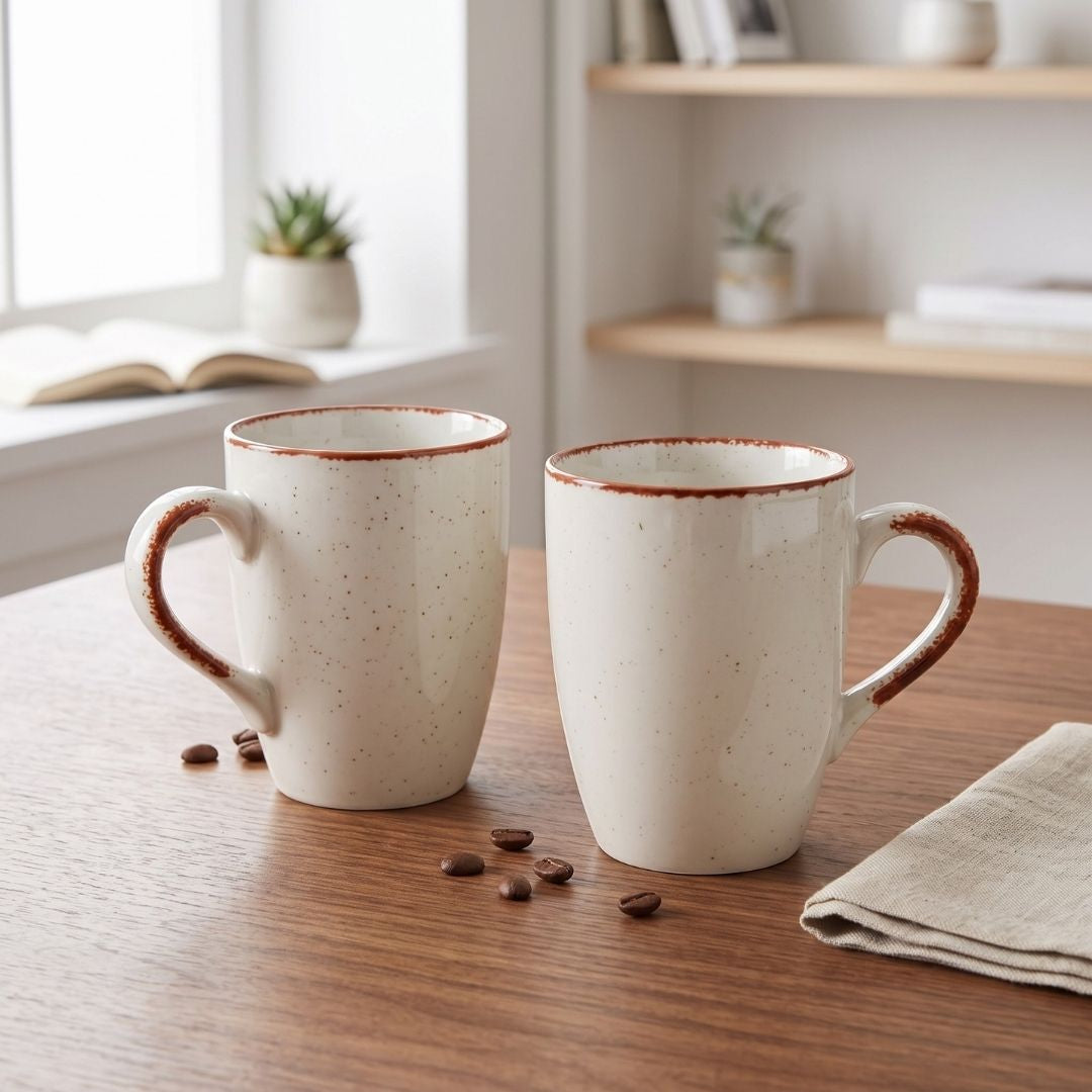 JCPL Porcelain Coffee Mug (Set of 2) Matte Finish Mug for Home, Office & Gifting, 270 ml