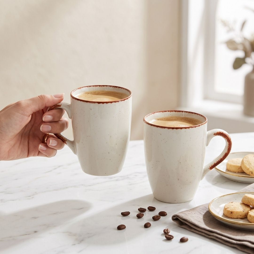 JCPL Porcelain Coffee Mug (Set of 2) Matte Finish Mug for Home, Office & Gifting, 270 ml