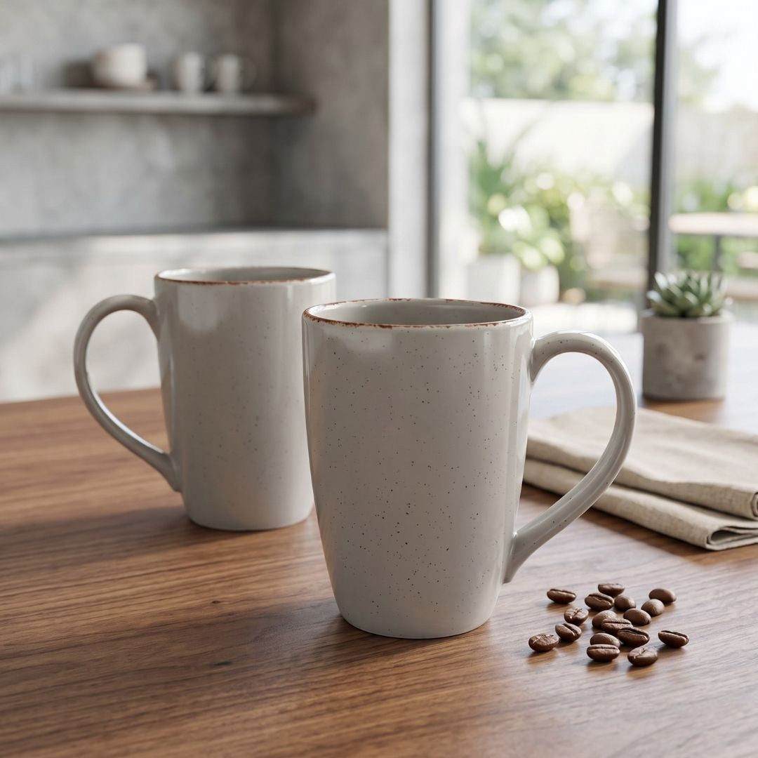 JCPL Porcelain Coffee Mug (Set of 2) Matte Finish Mug for Home, Office & Gifting, 270 ml