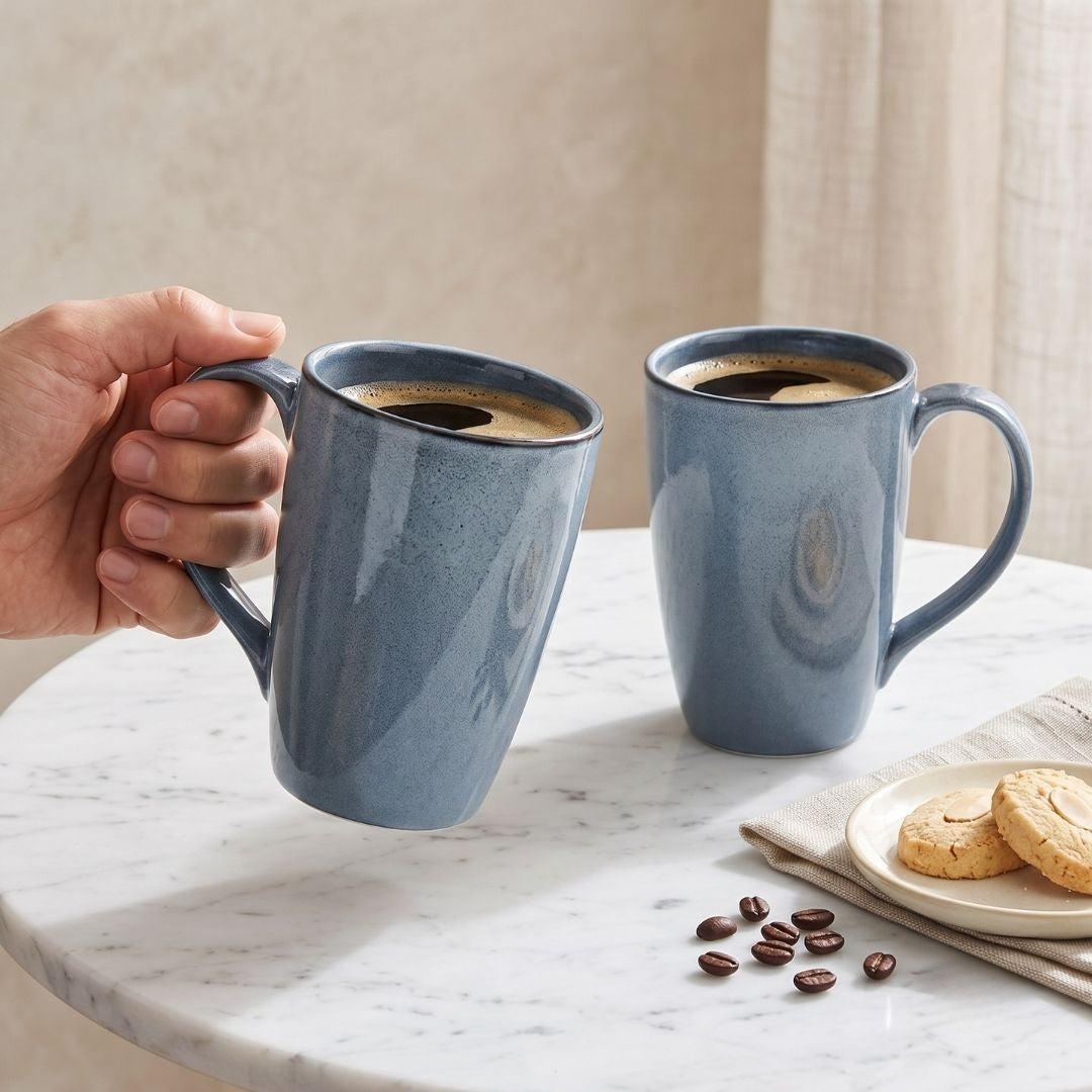 JCPL Porcelain Coffee Mug (Set of 2) Glossy Finish Mug for Home, Office & Gifting, 270 ml