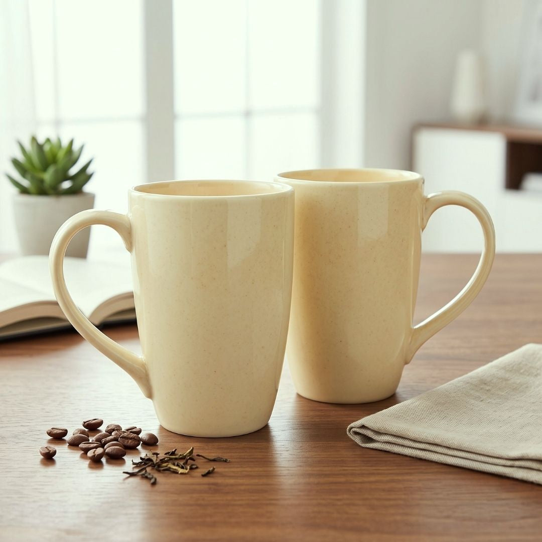 JCPL Porcelain Coffee Mug (Set of 2) Glossy Finish Mug for Home, Office & Gifting, 270 ml