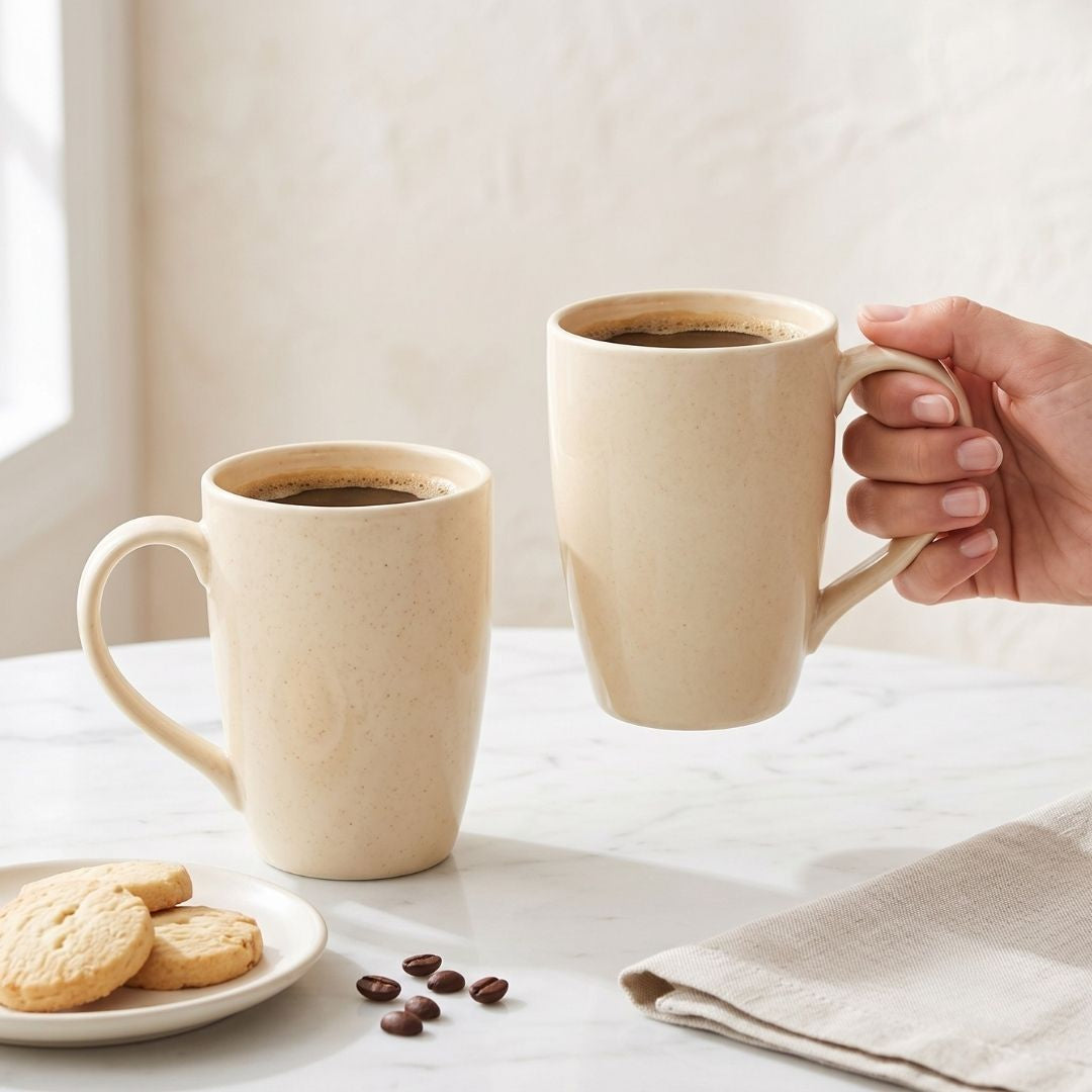 JCPL Porcelain Coffee Mug (Set of 2) Glossy Finish Mug for Home, Office & Gifting, 270 ml