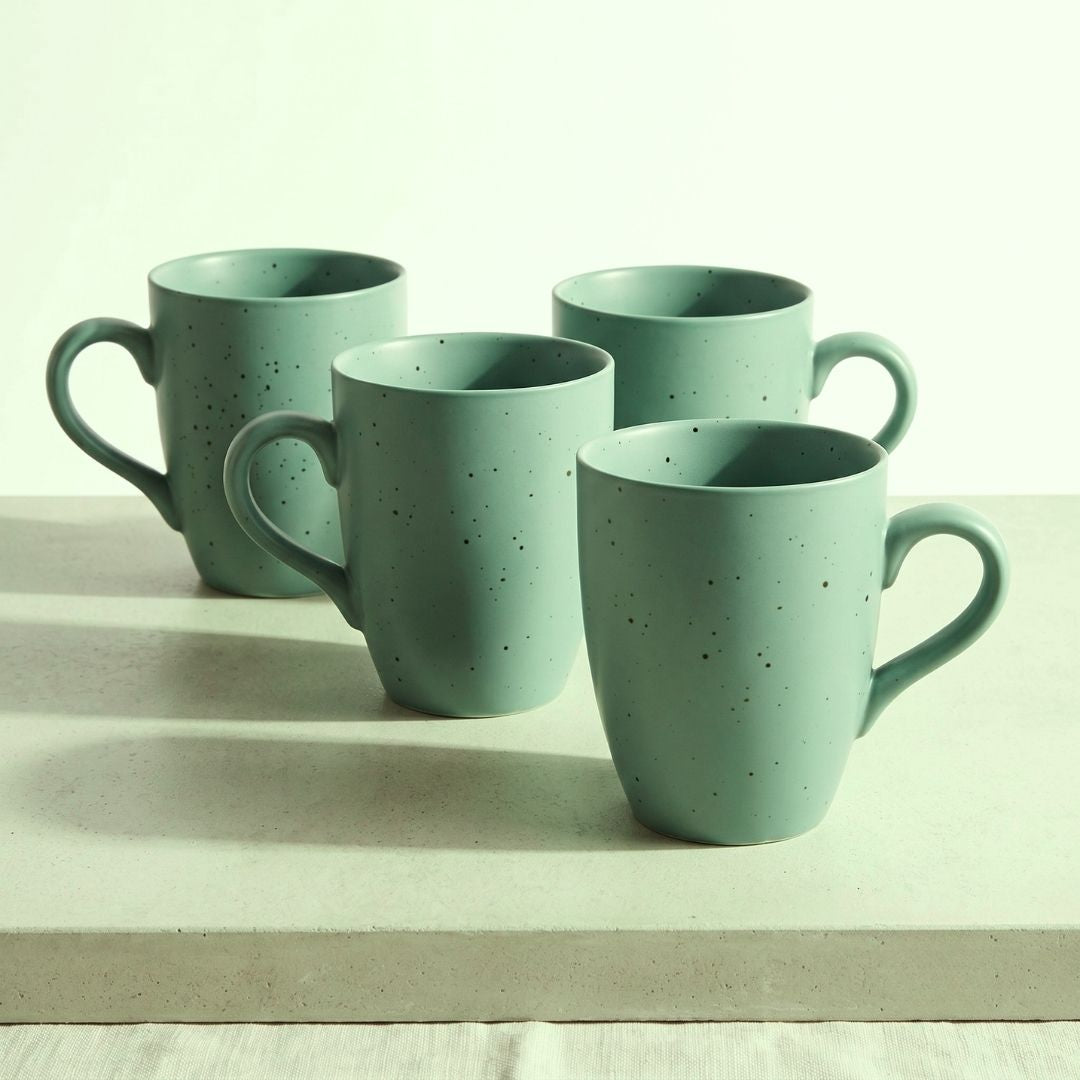 JCPL Porcelain Milk & Coffee Mug (Set of 4) Matte Finish Mugs for Home, Office & Gifting, 270 ml