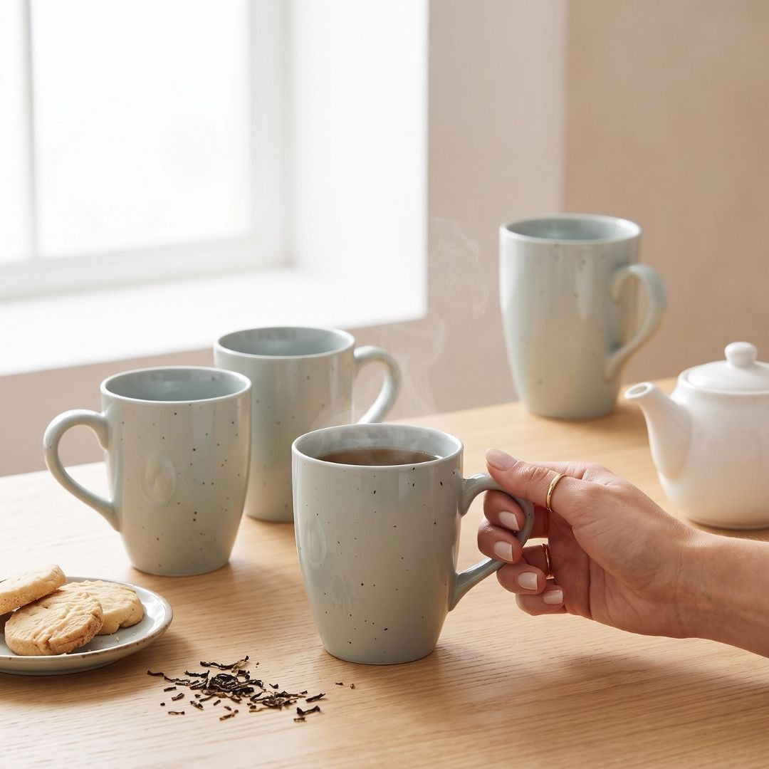 JCPL Porcelain Milk & Coffee Mug (Set of 4) Matte Finish Mugs for Home, Office & Gifting, 270 ml