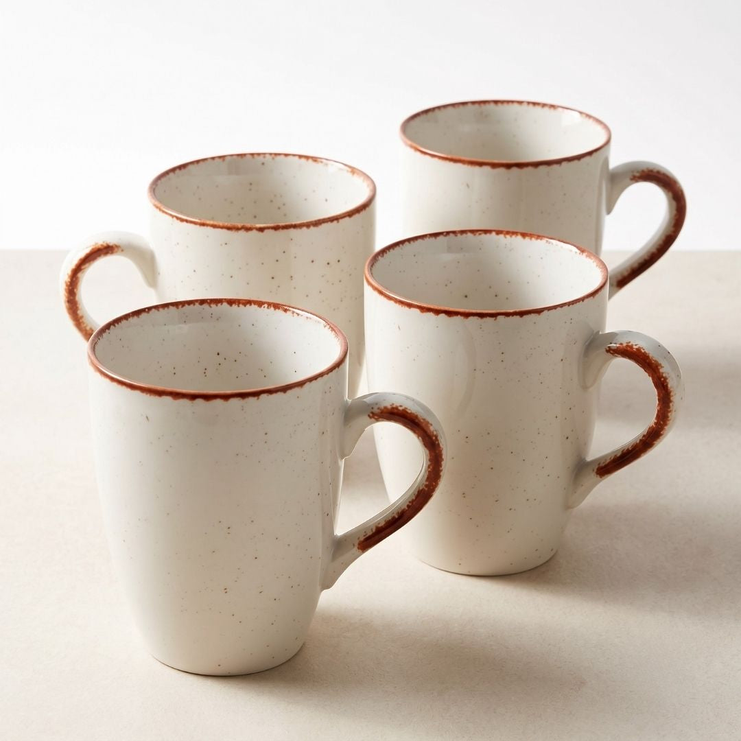 JCPL Porcelain Milk & Coffee Mug (Set of 4) Matte Finish Mugs for Home, Office & Gifting, 270 ml