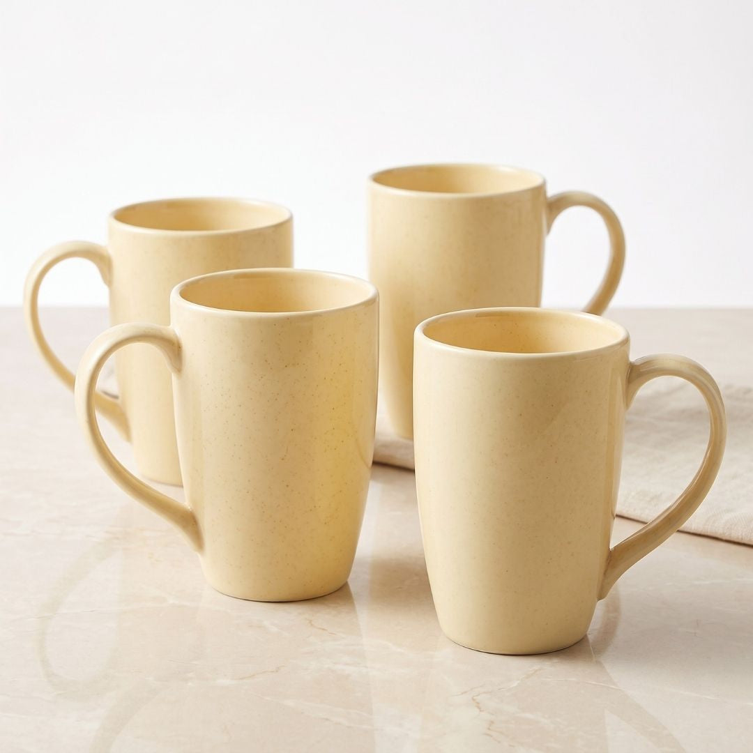 JCPL Porcelain Coffee Mug (Set of 4) Glossy Finish Mugs for Home, Office & Gifting, 270 ml