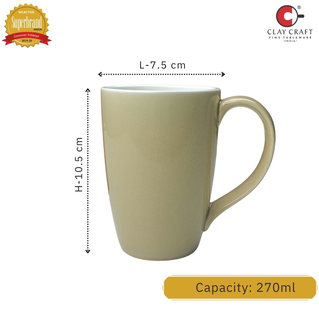 JCPL Porcelain Coffee Mug (Set of 4) Textures Aroma Glossy Finish Mugs for Home, Office & Gifting, 270 ml