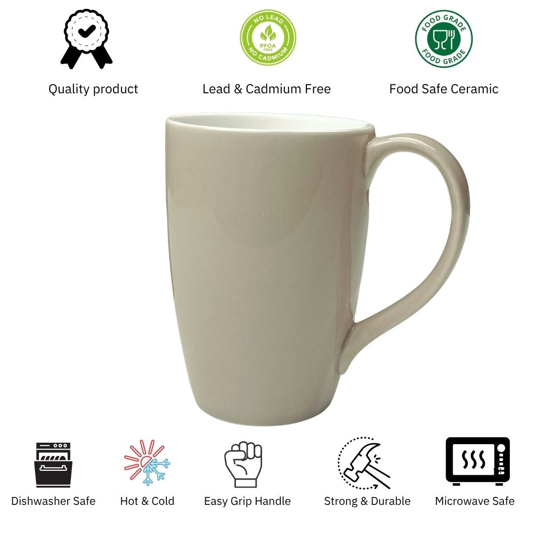 JCPL Porcelain Coffee Mug (Set of 2) Textures Ground Glossy Finish Mug for Home, Office & Gifting, 270 ml