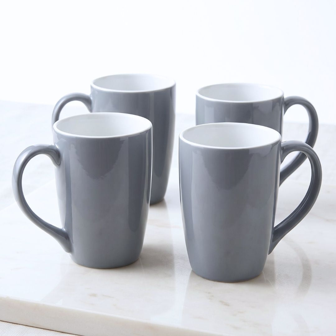 JCPL Porcelain Coffee Mug (Set of 4) Textures Sway Glossy Finish Mugs for Home, Office & Gifting, 270 ml