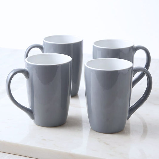JCPL Porcelain Coffee & Milk Mug, Textures Sway, Glossy Finish, 270 ml, Set of 4