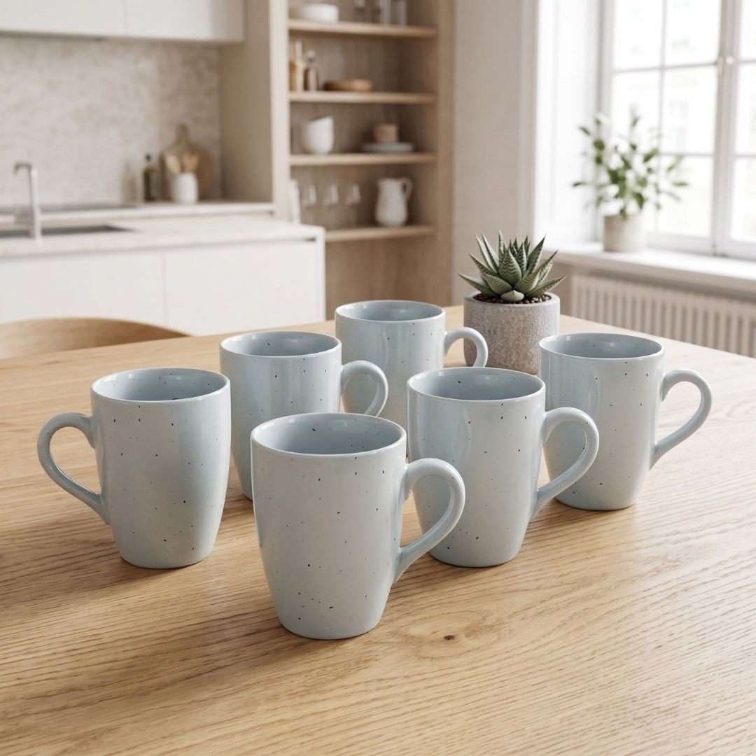 JCPL Porcelain Coffee Mug (Set of 6) Grains Matte Finish Mugs for Home, Office & Gifting, 270 ml