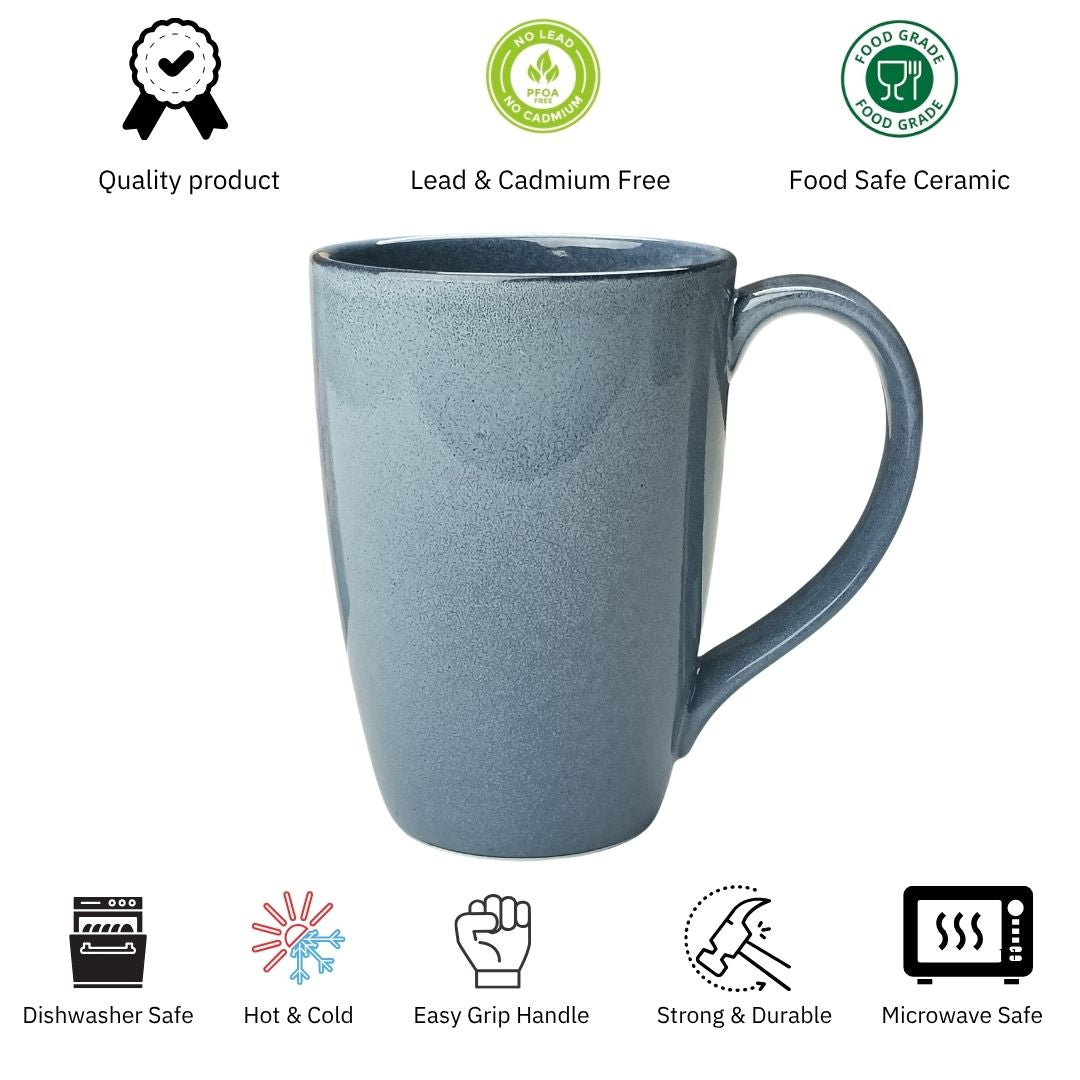 JCPL Porcelain Coffee Mug (Set of 6) Reactive Glossy Finish Mugs for Home, Office & Gifting, 270 ml