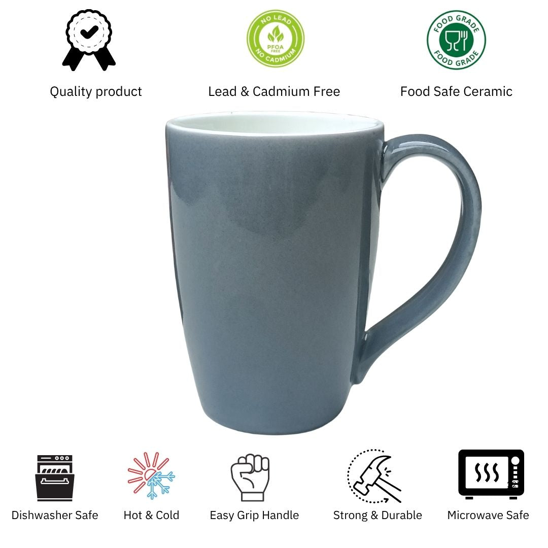 JCPL Porcelain Coffee Mug (Set of 2) Textures Sway Glossy Finish Mug for Home, Office & Gifting, 270 ml
