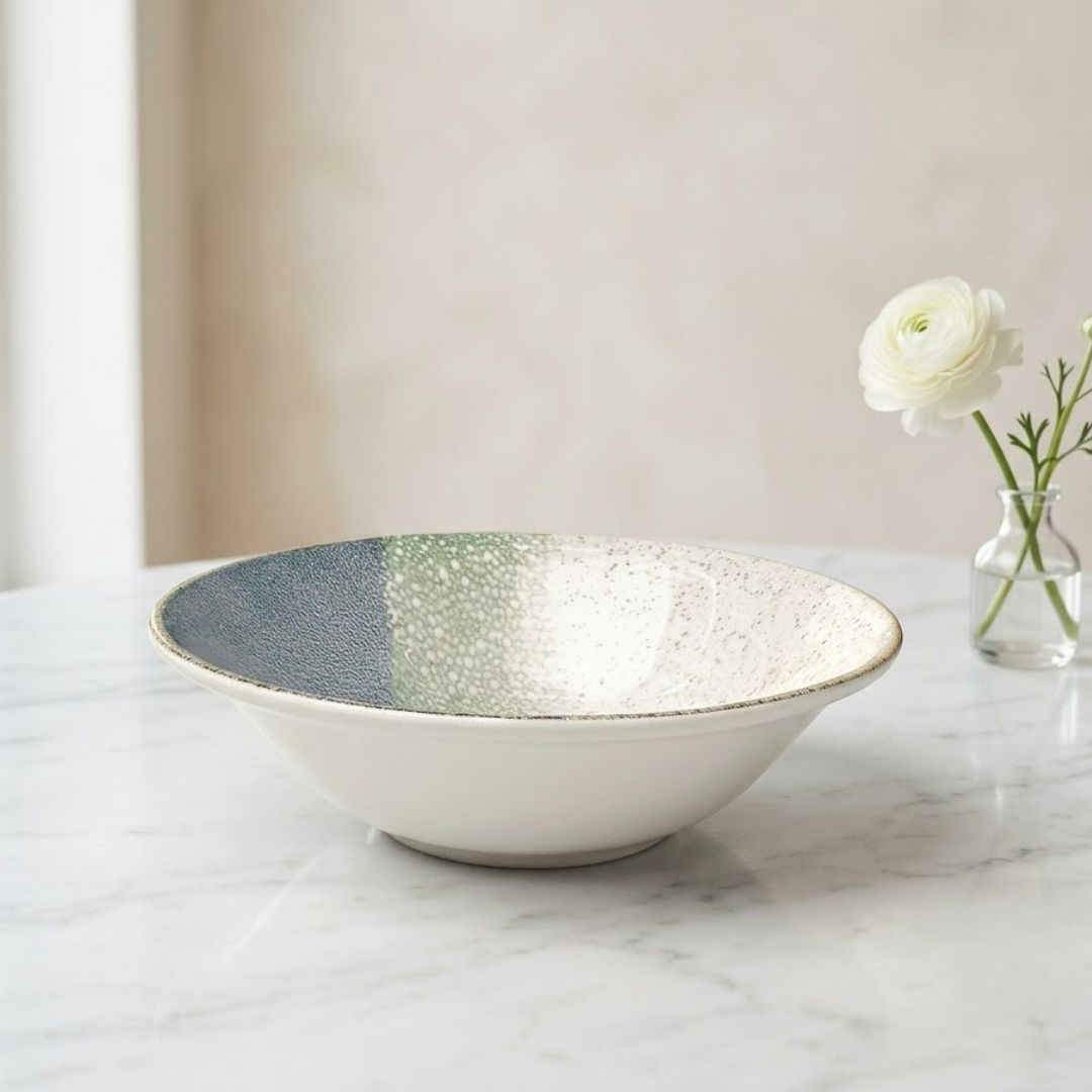 JCPL Fine Porcelain Medium Snack Bowl for Family of 2 Coral Textures Glossy Finish 300ml, (2 Pieces)