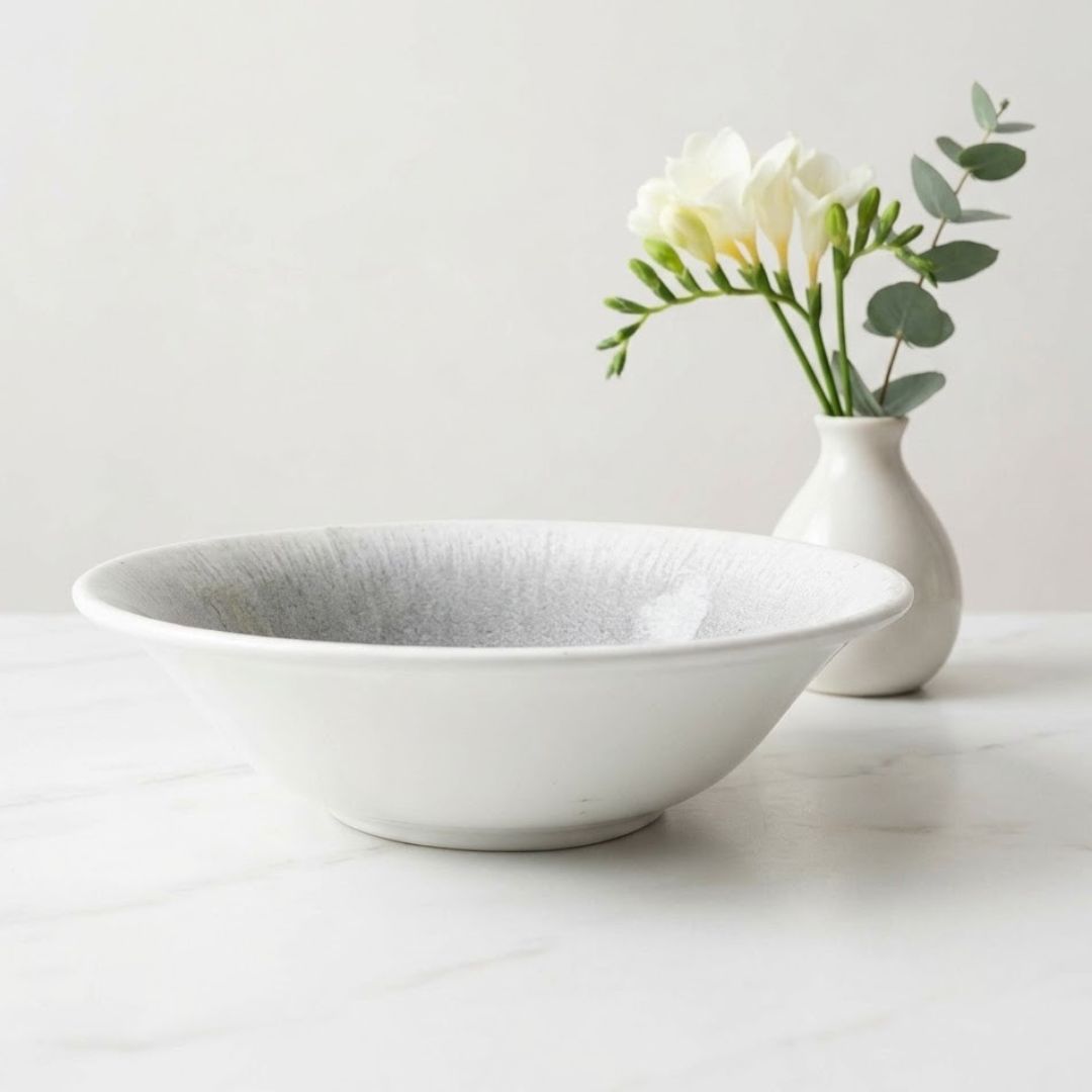 JCPL Fine Porcelain Medium Snack Bowl for Family of 2 Sway Textures Glossy Finish 300ml, (2 Pieces)