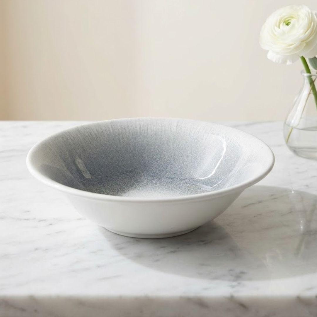 JCPL Fine Porcelain Medium Snack Bowl for Family of 2 Sway Textures Glossy Finish 300ml, (2 Pieces)