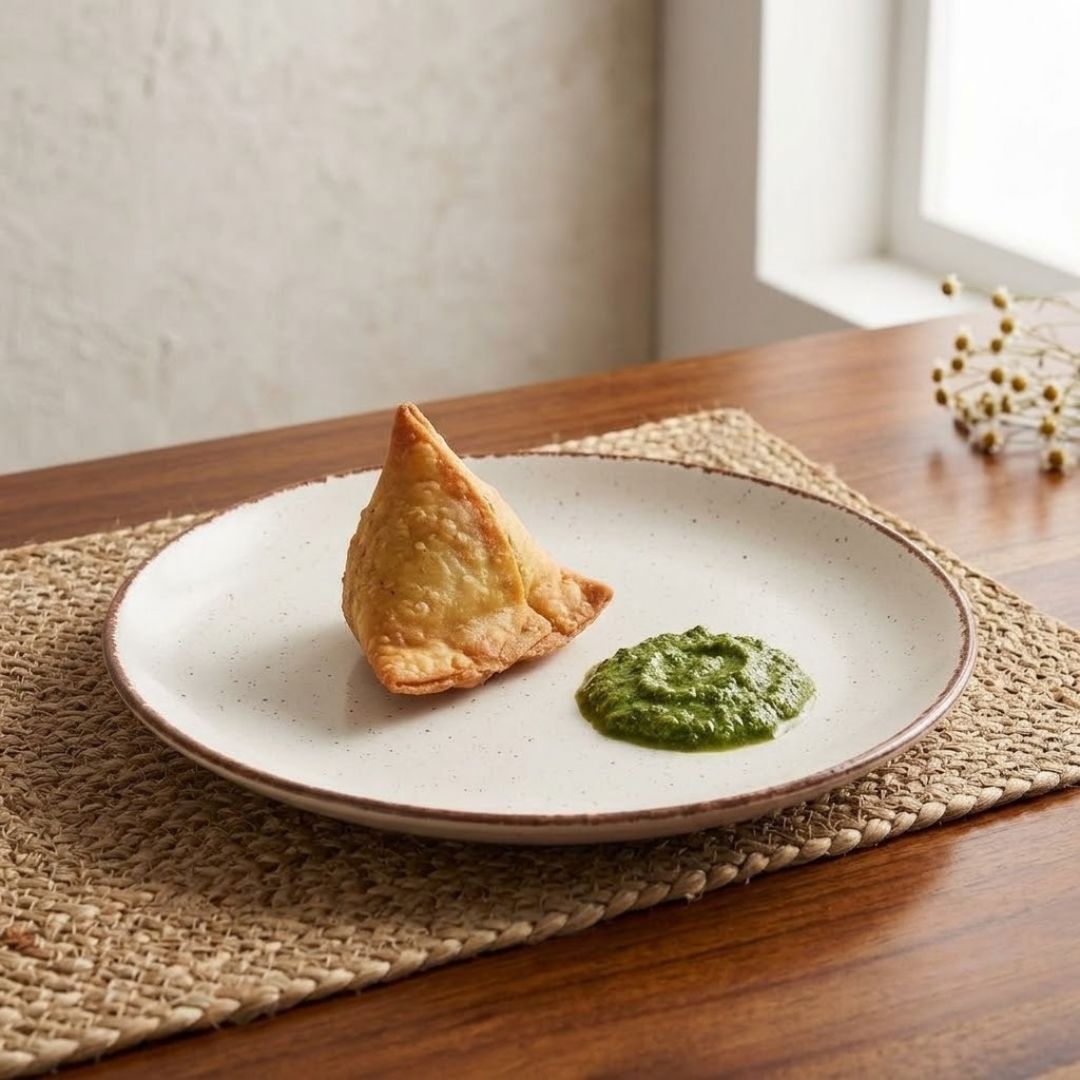 JCPL Fine Porcelain 7.8" Quarter Plates Set for Family of 4 Green Solid Matte Finish, (4 Pieces)
