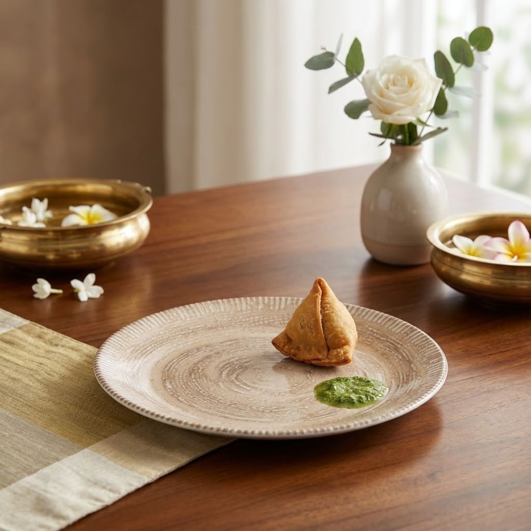 JCPL Fine Porcelain 7" Quarter Plates Set for Family of 4 Ground Textures Glossy Finish, (4 Pieces)