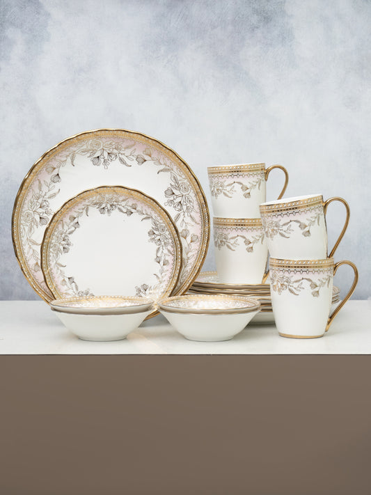 Karina Ebony Dinner Set of 16 (E626), For Family of 6