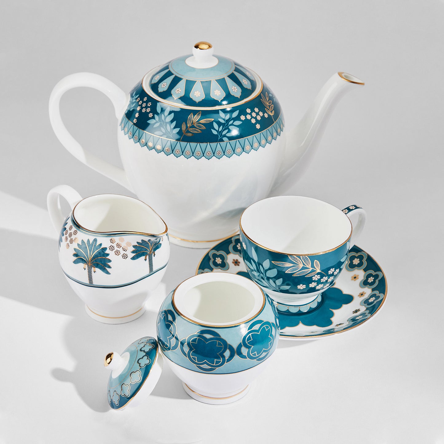 India Circus Oceanic Opulence Olive Tea Set