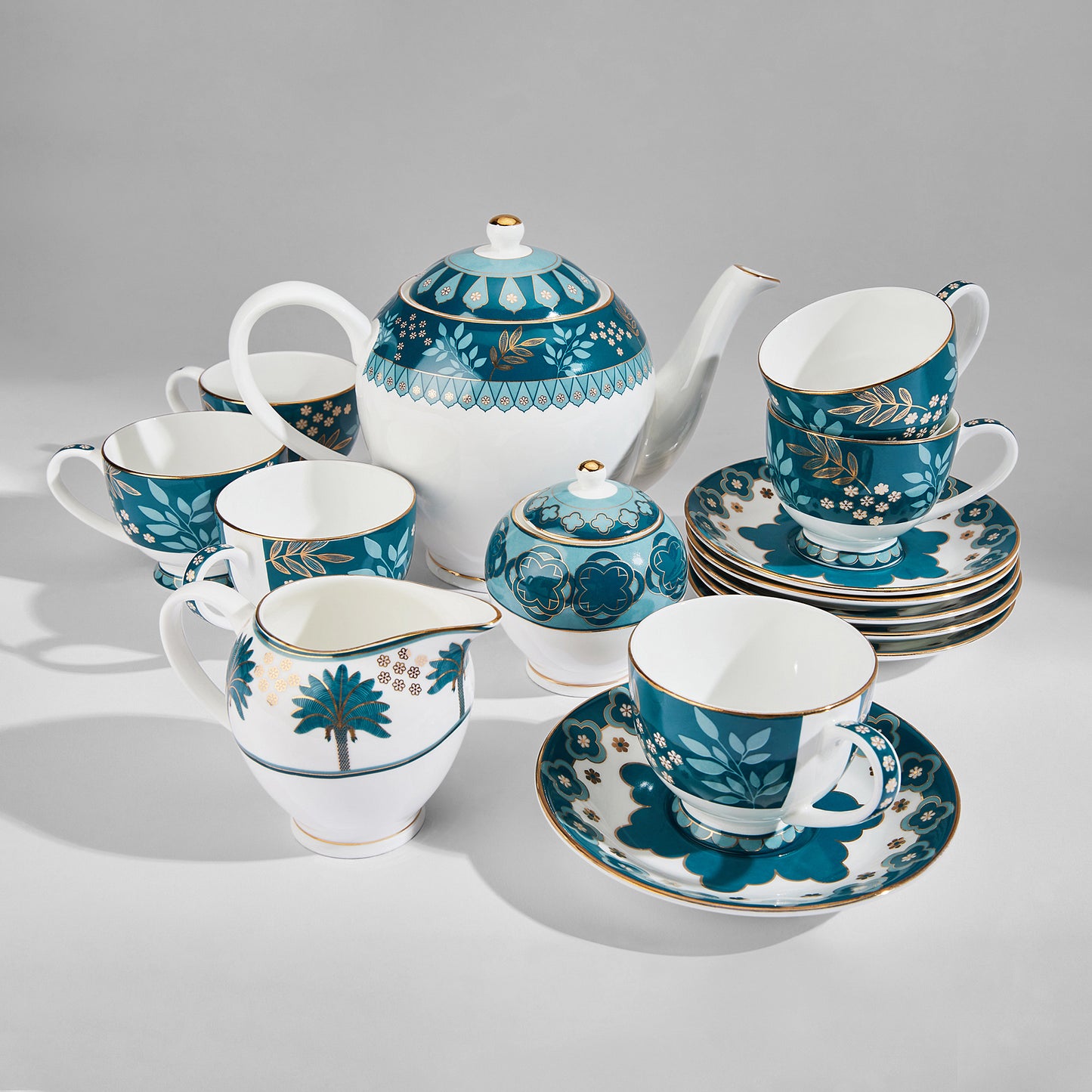 India Circus Oceanic Opulence Olive Tea Set