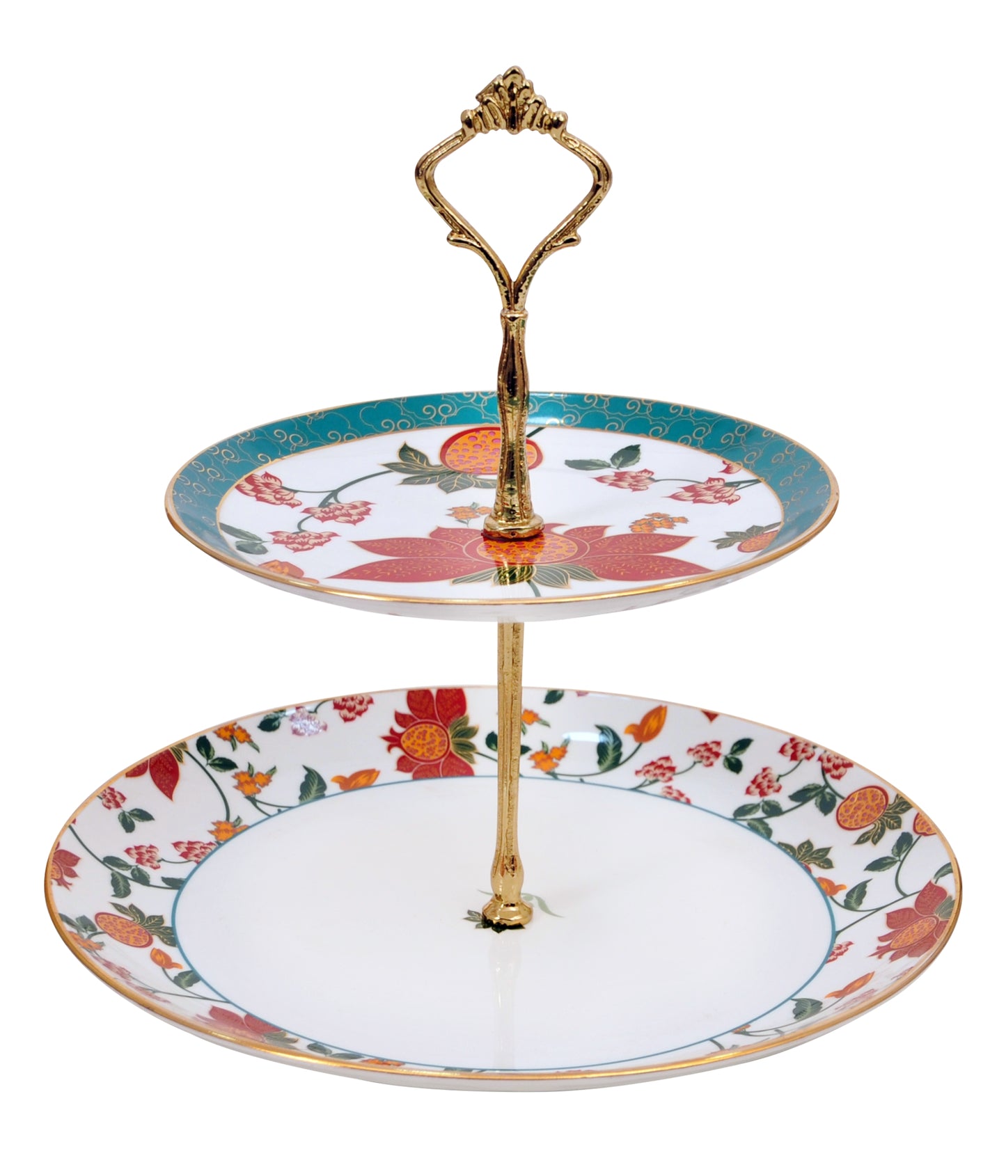 India Circus Blushed Orchard Two Tier Cake Stand, 1 piece
