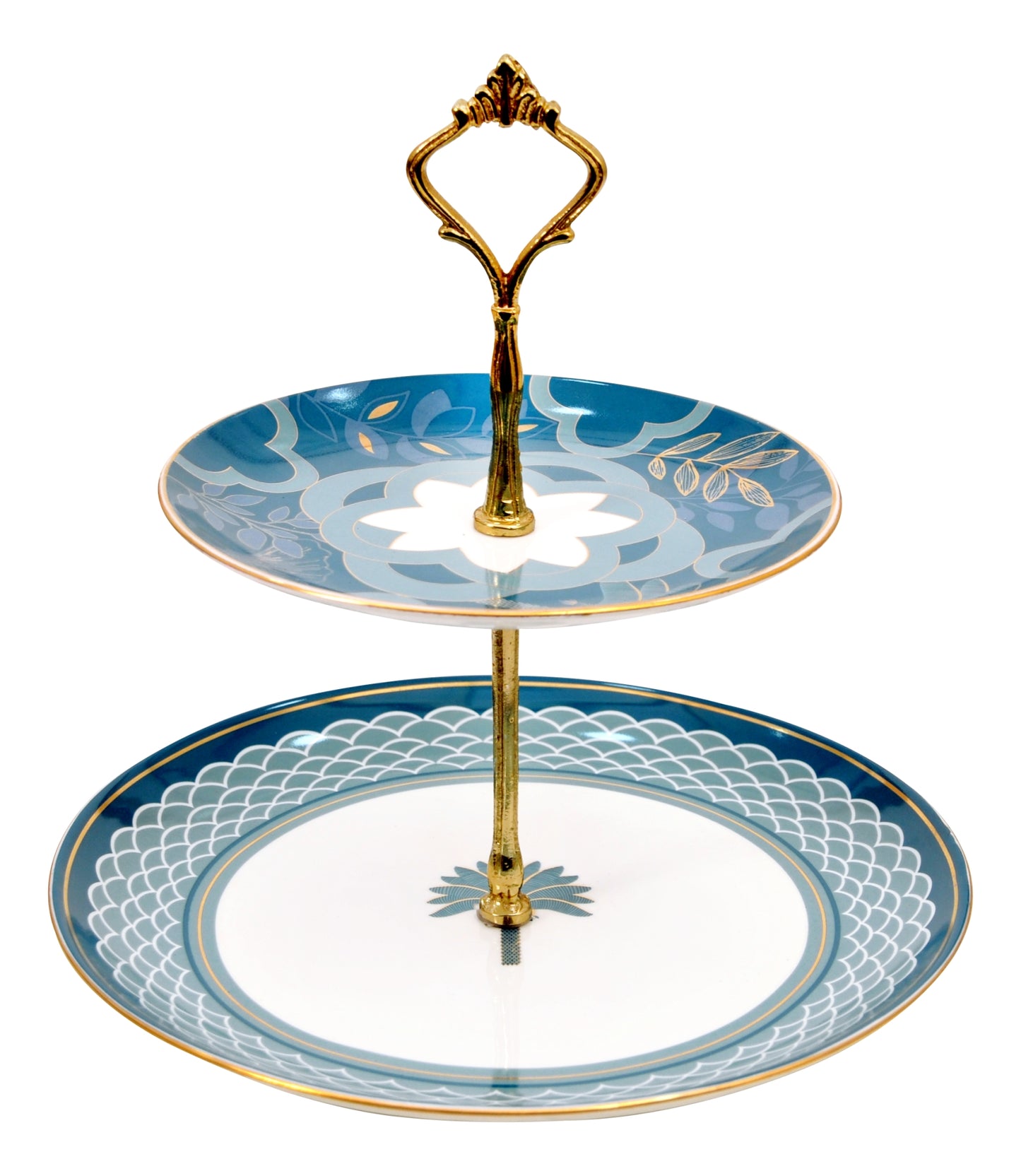 India Circus Oceanic Opulence Two Tier Cake Stand, 1 piece