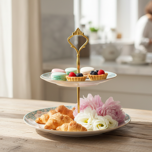 India Circus Regal Romance Two Tier Cake Stand, 1 piece