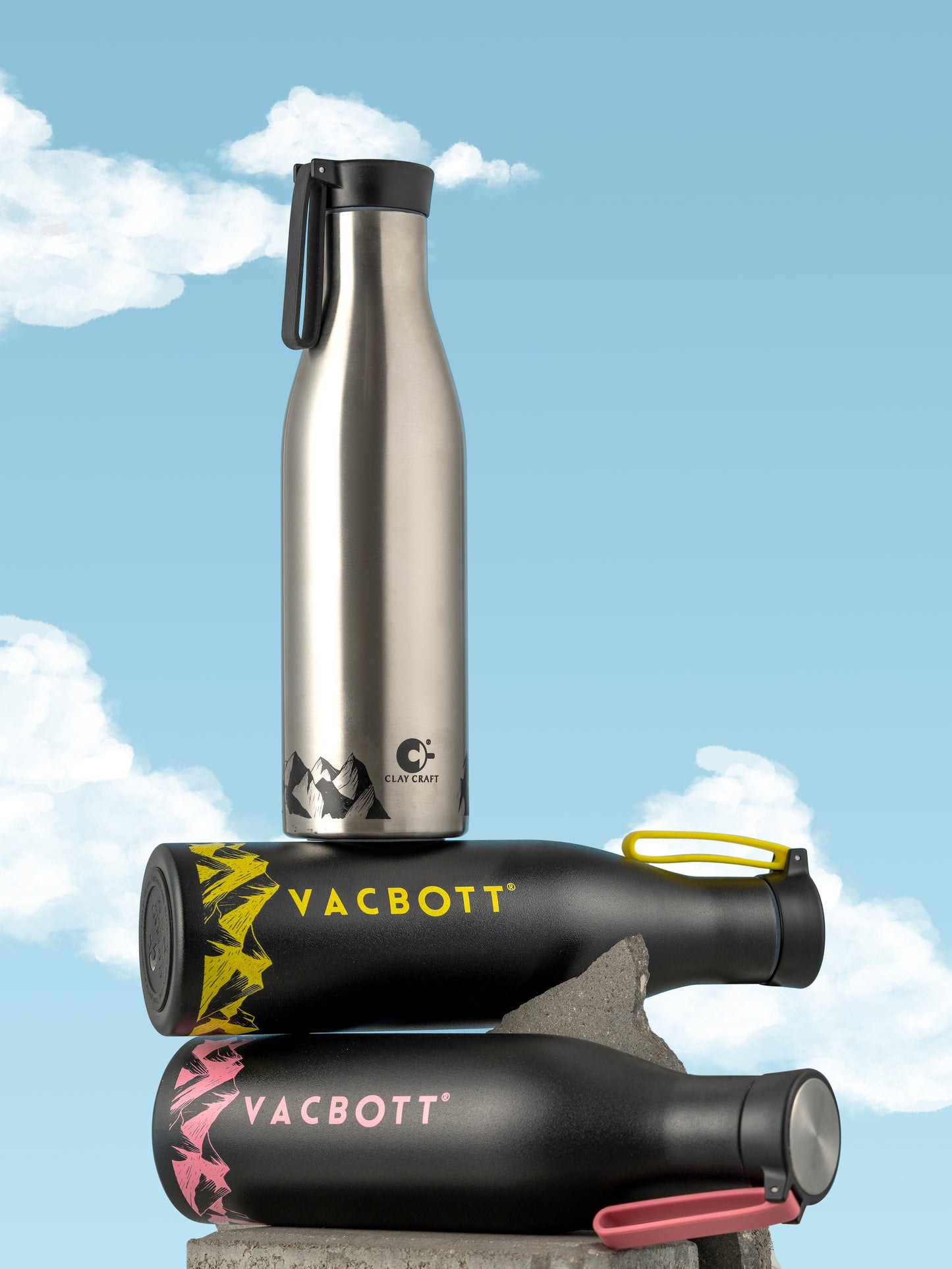 Vacbott Vacuum Bottle, Aspen Double Walled 24 Hours Hot and Cold Water Bottle, BIS Certified, 900ml