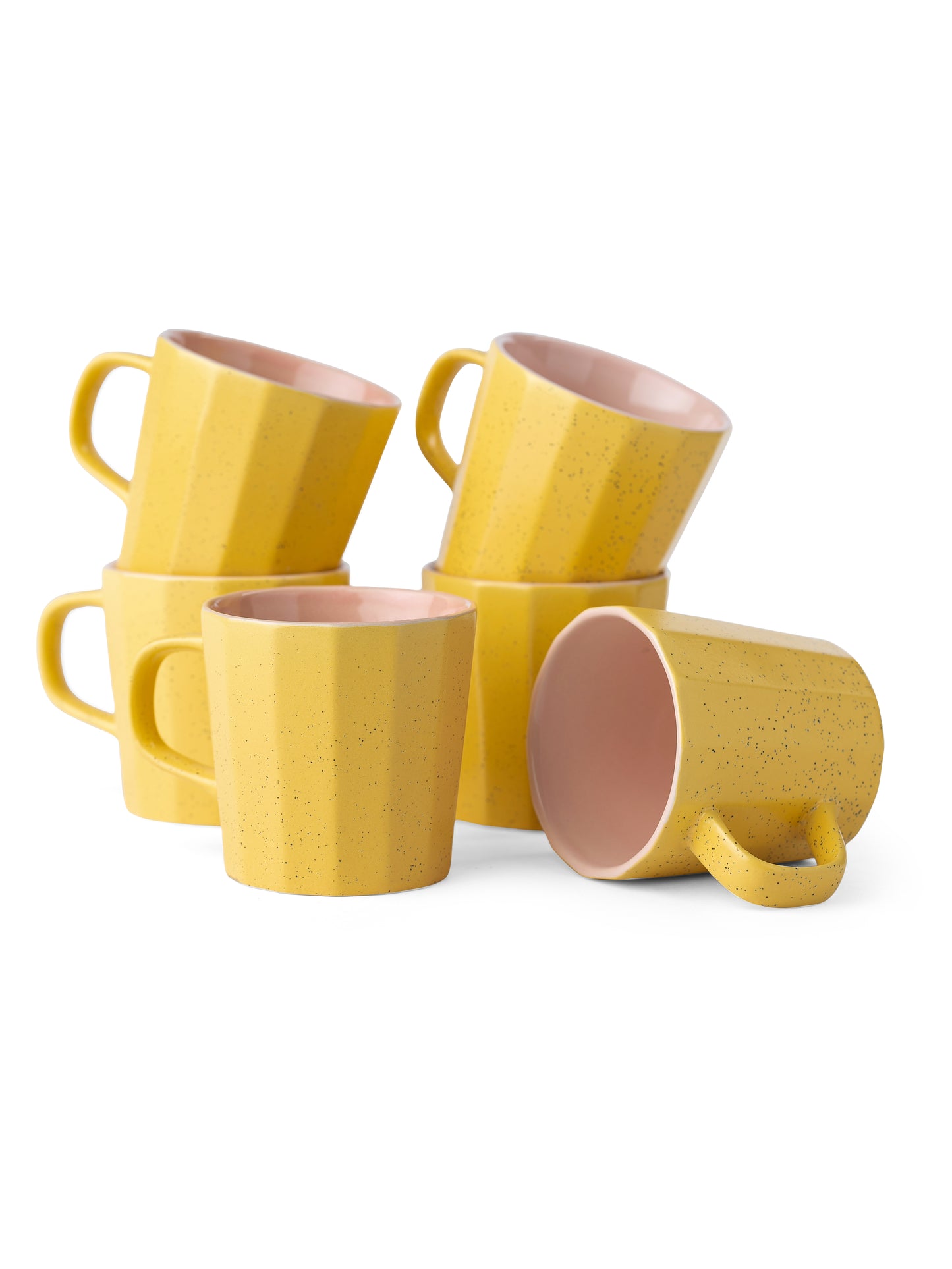 Modern Elegance Armada Pebble Dual Tone Coffee & Tea Mugs Set of 6, 240 ml