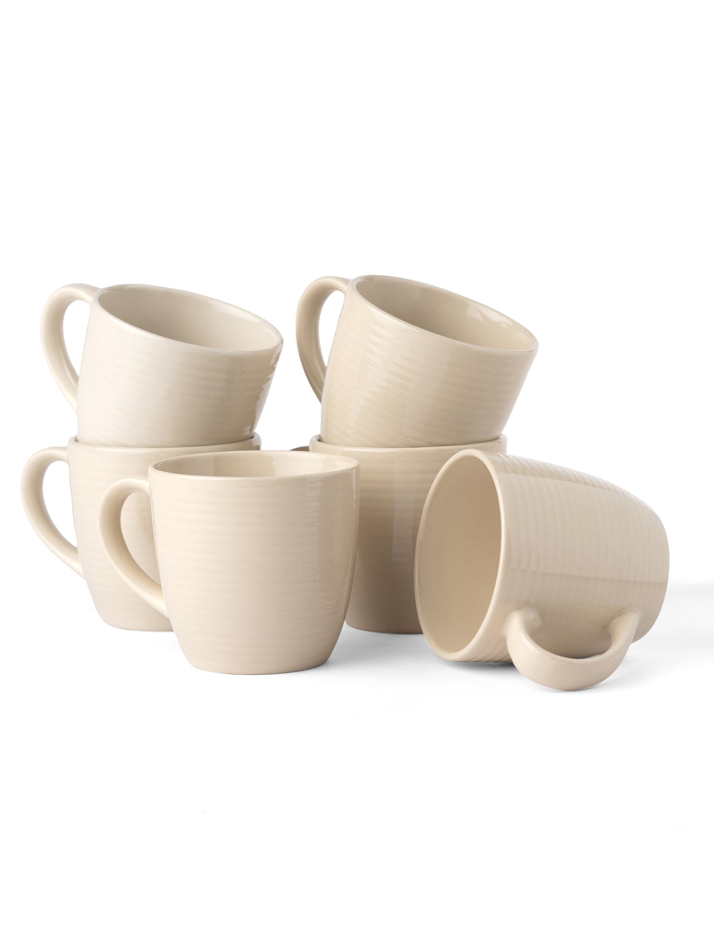 Horizon Pebble IVORY Coffee & Tea Mugs Set of 6, 210 ml