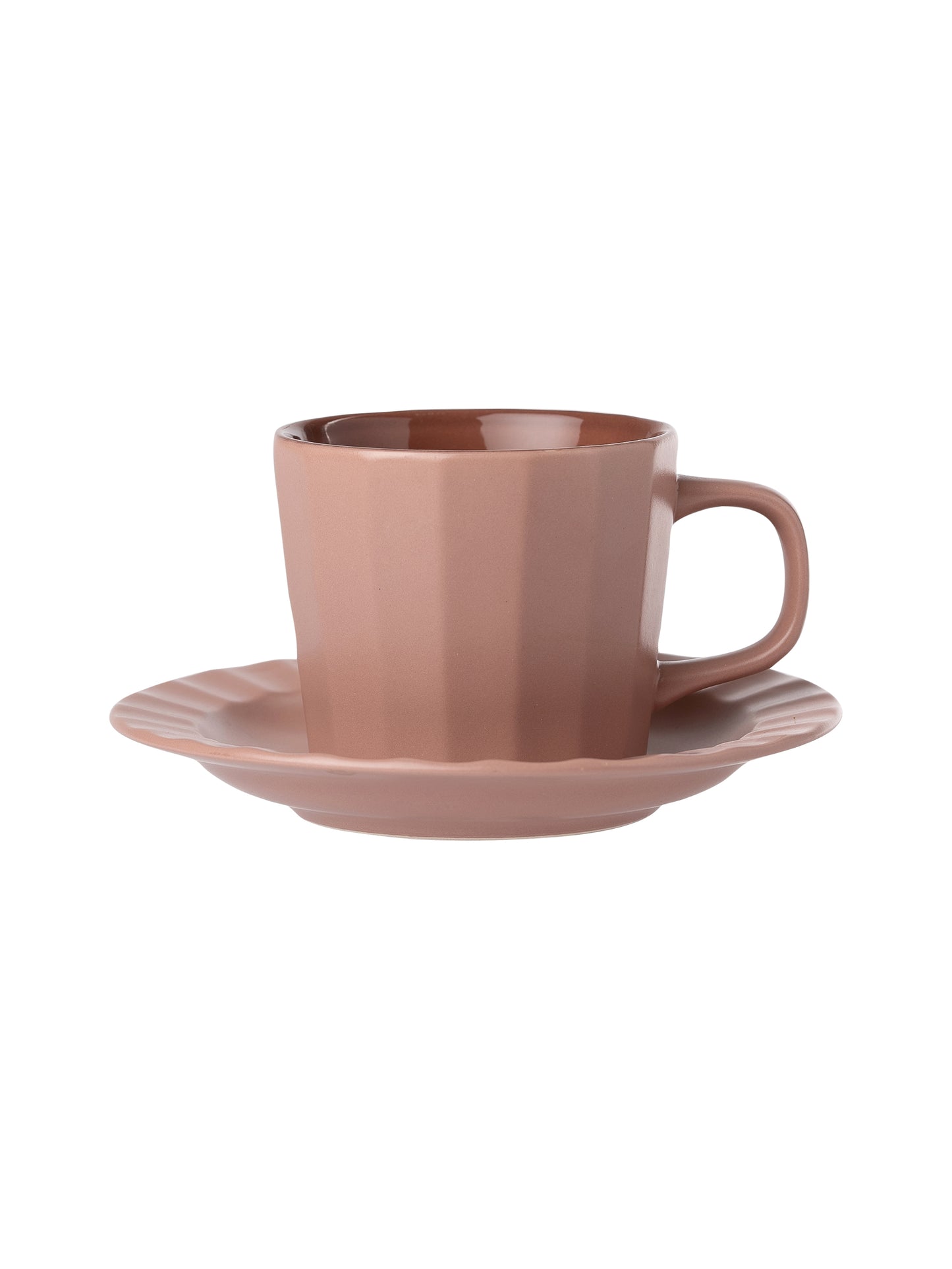 Armada Lilac Pebble Cup & Saucer, Set of 12 (6 Cups + 6 Saucers), 200 ml