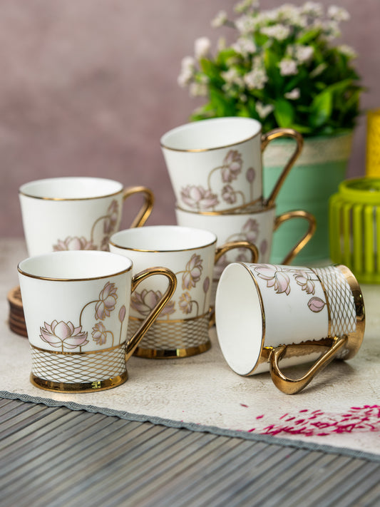 Clay Craft Peter Ebony Coffee & Tea Mugs Set of 6 (E617)