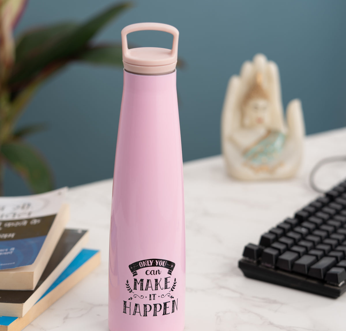Vacbott Sleeko Peppy Vacuum Insulated Double Walled Water Bottle 18 Hrs Hot & 24 Hrs Cold Stainless Steel Flask, BIS Certified, 650ml