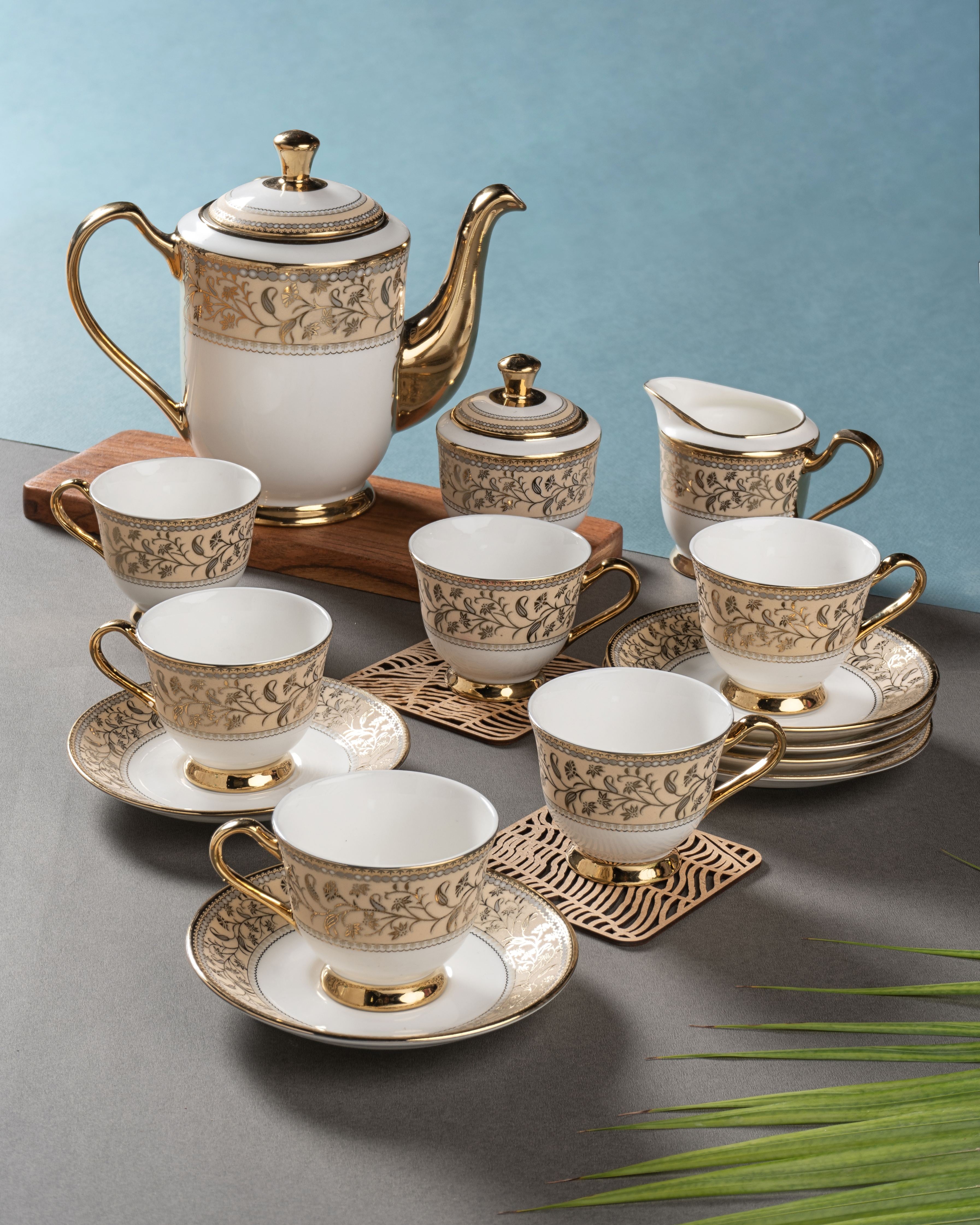 Buy New Ebony Tea Set of 15 Online Clay Craft India