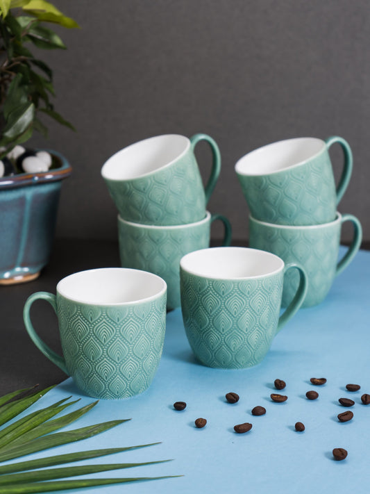 JCPL Feast Kohinoor Coffee & Tea Mug Set of 6 (Green)