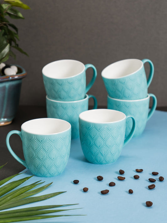 JCPL Feast Kohinoor Coffee & Tea Mug Set of 6 (Blue)