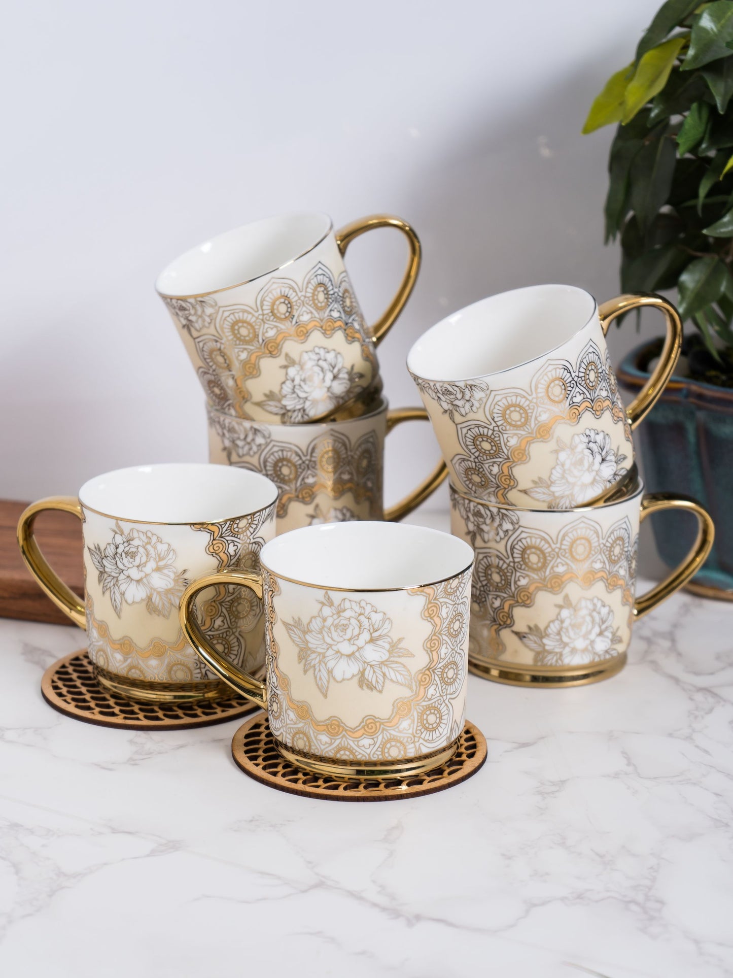 JCPL Fresco Ebony Coffee & Tea Mug Set of 6 (E601)