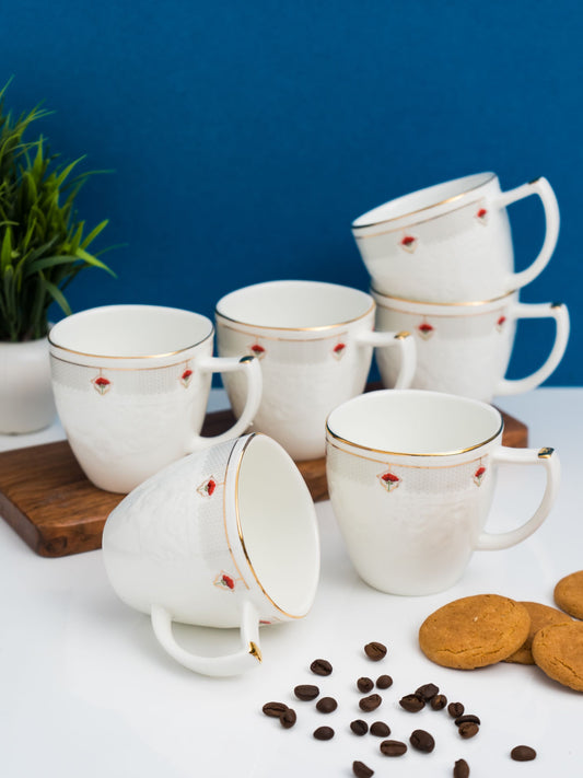 Satin Impression Coffee & Tea Mugs, 225ml, Set of 6 (1407)