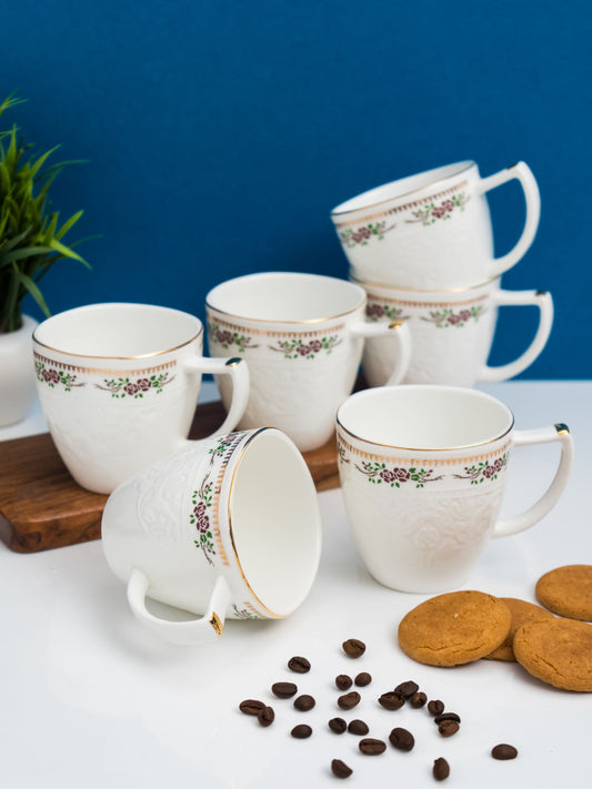 Satin Impression Coffee & Tea Mugs, 225ml, Set of 6 (1408)