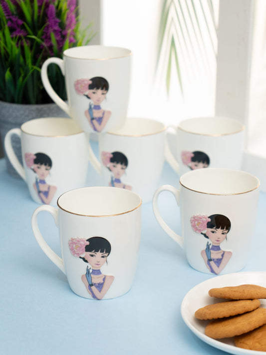 Barbie Coffee & Tea Mugs, 150ml, Set of 6 (363)