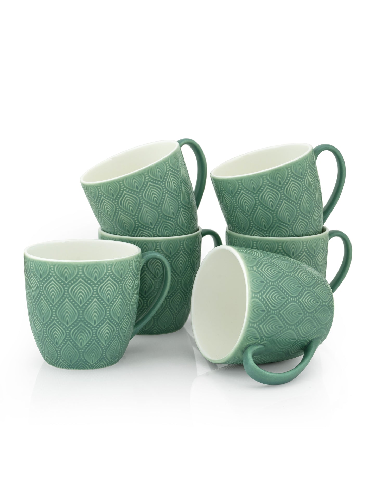 JCPL Feast Kohinoor Coffee & Tea Mug Set of 6 (Green)
