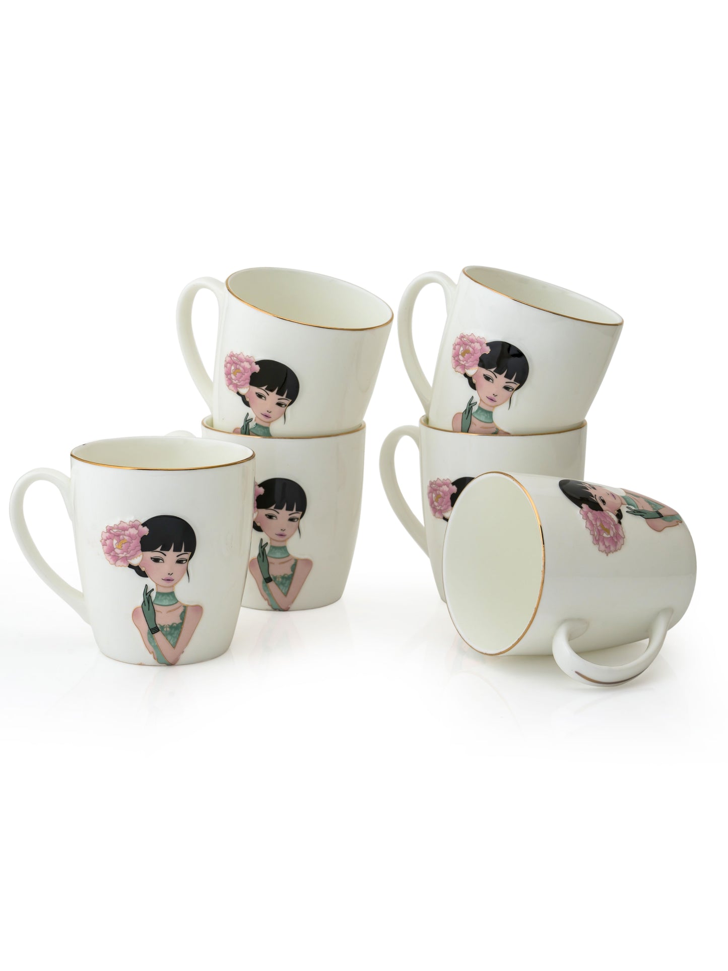 Barbie Coffee & Tea Mugs, 150ml, Set of 6 (362)