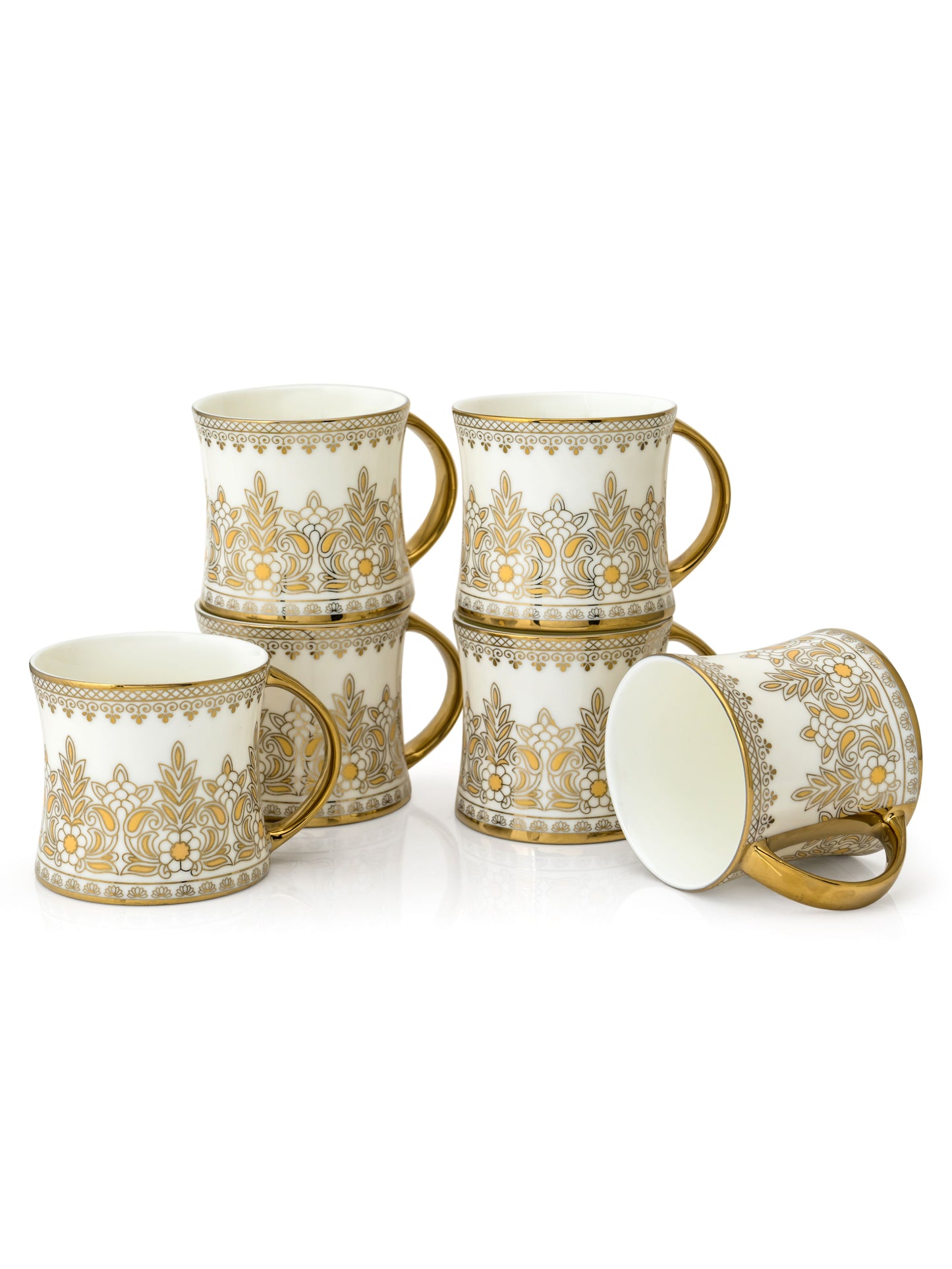 Diamond Ebony Coffee & Tea Mugs, 170ml, Set of 6 (E674)