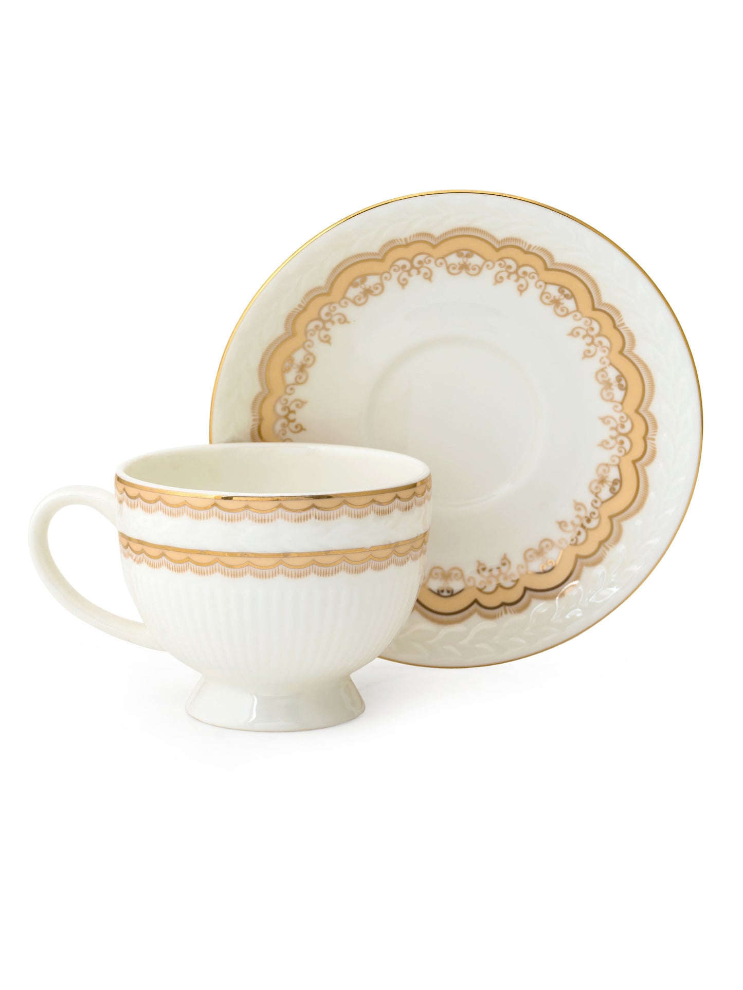 Snow Impression Cup & Saucer, 170 ml, Set of 12 (6 Cups + 6 Saucers) (1405)