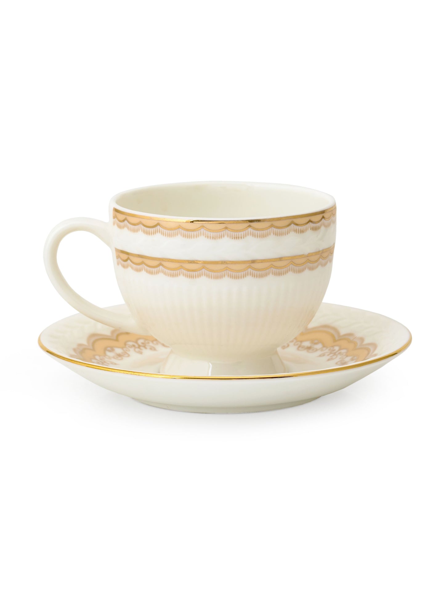 Snow Impression Cup & Saucer, 170 ml, Set of 12 (6 Cups + 6 Saucers) (1405)